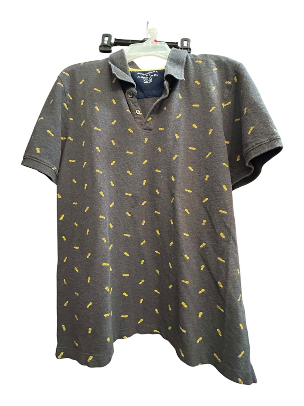 Banana Republic Men's Short Sleeve Polo Pineapple Shirt